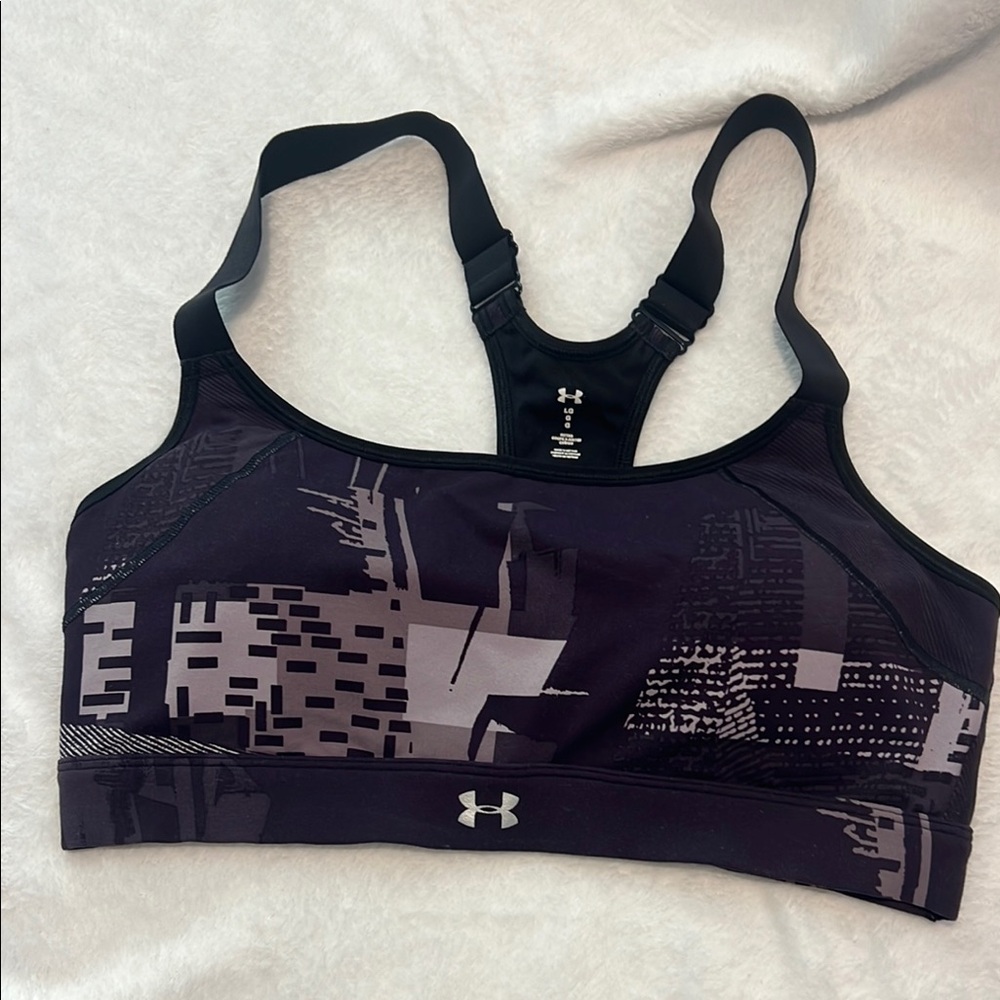 Under Armour Black and Gray Patterned Bra